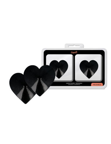 COQUETTE CHIC DESIRE - CUBRE PEZONES METAL CORAZONES NEGROS