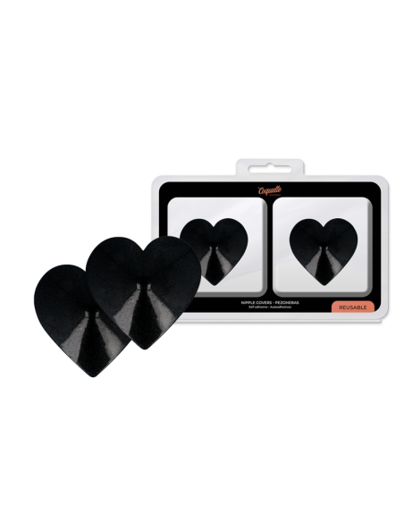 COQUETTE CHIC DESIRE - CUBRE PEZONES METAL CORAZONES NEGROS