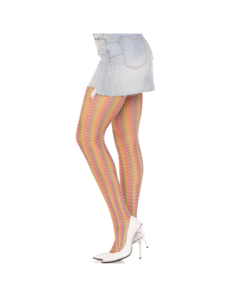 LEG AVENUE - MEDIAS DE CROCHET MULTICOLOR