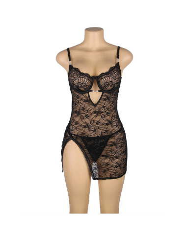 SUBBLIME - 954185 BABYDOLL DE ENCAJE CON TIRANTES AJUSTABLES NEGRO S-M