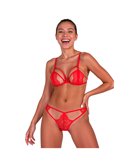 PASSION - ANUVERA SET SUJETADOR TANGA ROJO L-XL