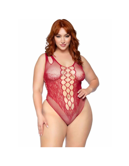 LEG AVENUE - 81641X BODY TIRANTES SIN COSTURAS BURDEOS TALLA 1X-2X