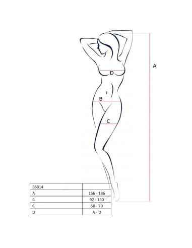 PASSION - WOMAN BS014 BODYSTOCKING BLANCO TALLA ÚNICA