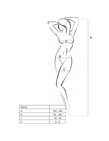 PASSION - WOMAN BS019 BODYSTOCKING BLANCO TALLA ÚNICA
