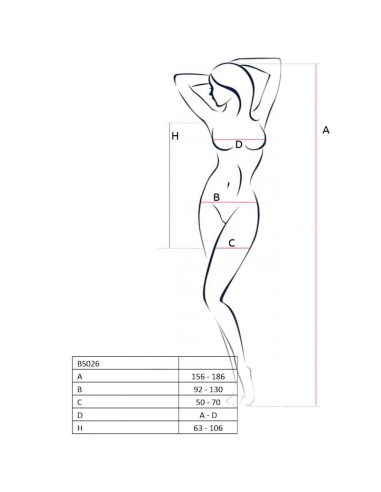 PASSION - WOMAN BS026 BODYSTOCKING ESTILO VESTIDO NEGRO TALLA ÚNICA