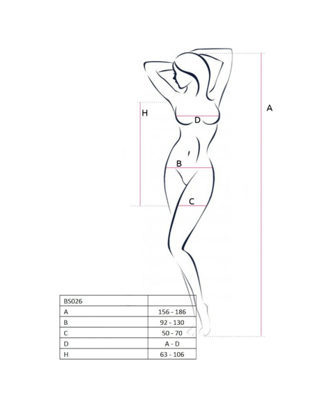 PASSION - WOMAN BS026 BODYSTOCKING ESTILO VESTIDO NEGRO TALLA ÚNICA
