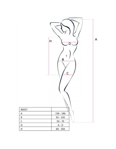 PASSION - WOMAN BS027 BODYSTOCKING ESTILO VESTIDO BLANCO TALLA ÚNICA