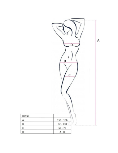 PASSION - WOMAN BS036 BODYSTOCKING BLANCO TALLA ÚNICA