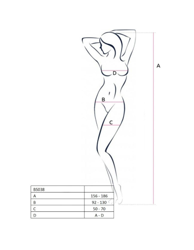 PASSION - WOMAN BS038 BODYSTOCKING BLANCO TALLA ÚNICA
