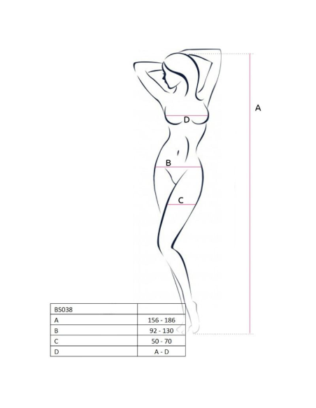 PASSION - WOMAN BS038 BODYSTOCKING BLANCO TALLA ÚNICA