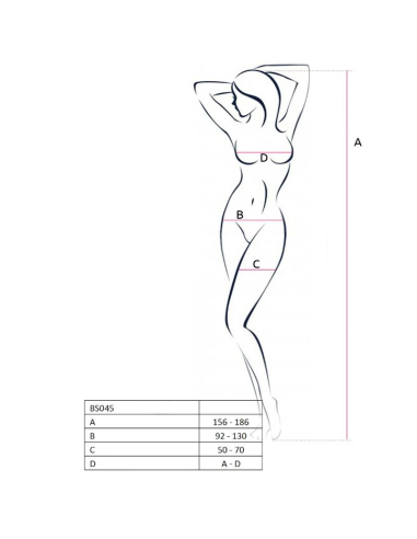 PASSION - WOMAN BS045 BODYSTOCKING NEGRO TALLA ÚNICA