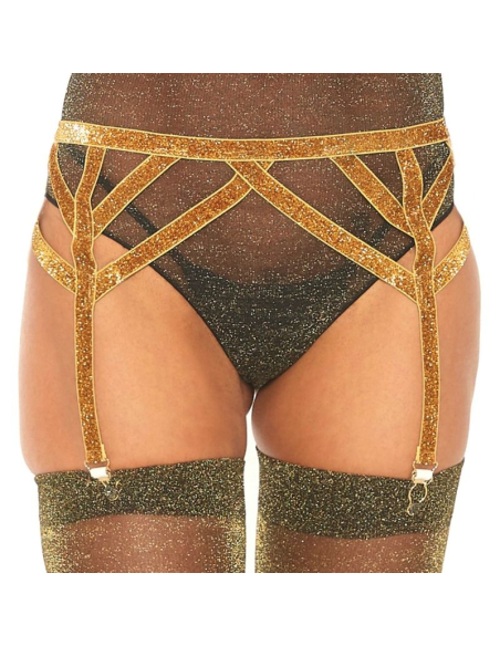 LEG AVENUE - LIGUERO LUREX DORADO TALLA ÚNICA