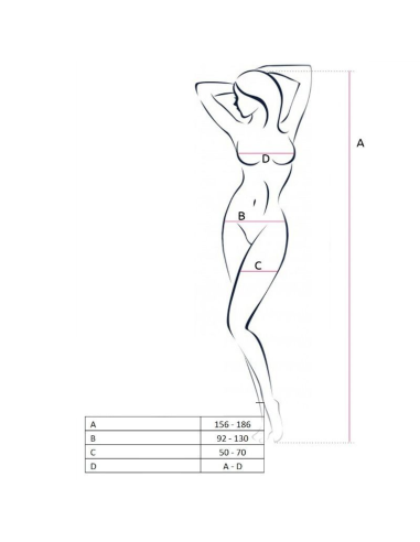 PASSION - WOMAN BS050 BODYSTOCKING NEGRO TALLA UNICA
