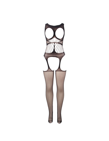SUBBLIME - 951900 BODYSTOCKING CROTCHLESS DE REJILLA CON COPA Y HOMBROS ABIERTOS NEGRO TALLA ÚNICA