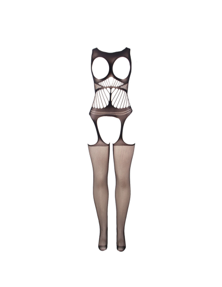 SUBBLIME - 951900 BODYSTOCKING CROTCHLESS DE REJILLA CON COPA Y HOMBROS ABIERTOS NEGRO TALLA ÚNICA