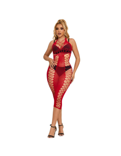 SUBBLIME - 952327 VESTIDO DE REJILLA LARGO ROJO TALLA ÚNICA