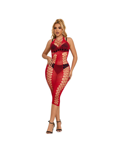 SUBBLIME - 952327 VESTIDO DE REJILLA LARGO ROJO TALLA ÚNICA