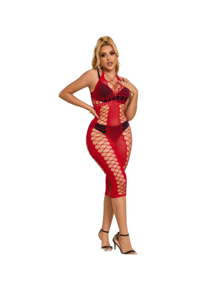 SUBBLIME - 952327 VESTIDO DE REJILLA LARGO ROJO TALLA ÚNICA
