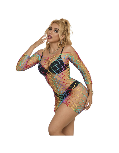 SUBBLIME - 952426 VESTIDO DE REJILLA MANGA LARGA ARCOIRIS TALLA ÚNICA