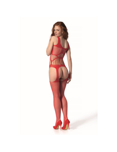 PASSION - BS 106 BODYSTOCKING ROJO TALLA ÚNICA