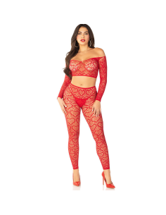 LEG AVENUE - CROP TOP MEDIAS ROJO TALLA ÚNICA