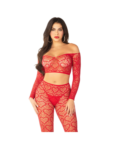 LEG AVENUE - CROP TOP MEDIAS ROJO TALLA ÚNICA