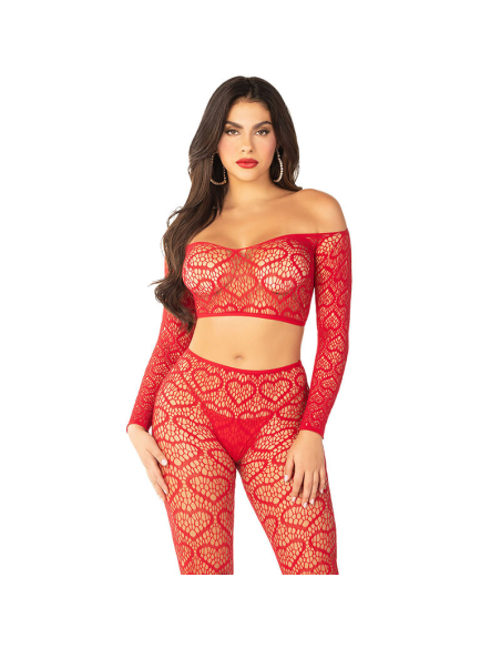 LEG AVENUE - CROP TOP MEDIAS ROJO TALLA ÚNICA