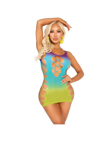 LEG AVENUE - MINI VESTIDO SIN COSTURAS Y ABERTURAS OCEAN