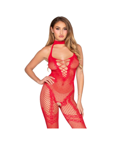 LEG AVENUE - 89336 BODYSTOCKING SIN ENTREPIERNA ROJO - TALLA ÚNICA