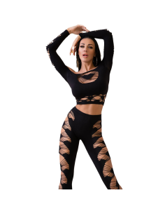 CHILIROSE - CR 4436 TOP and LEGGINS NEGRO S-L