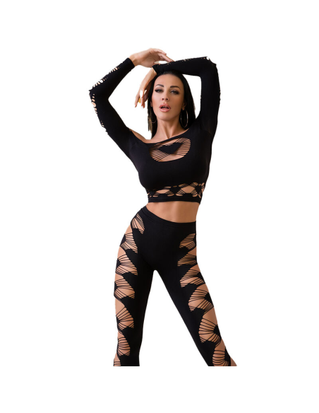 CHILIROSE - CR 4436 TOP and LEGGINS NEGRO S-L