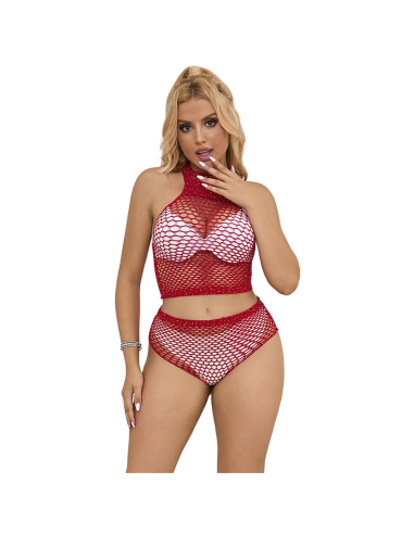 SUBBLIME - 952402 SET DE REJILLA CON BRILLANTES ROJO TALLA ÚNICA