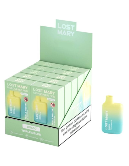 LOST MARY - BM600 VAPER NICOTINA 2 DESECHABLE SABOR TRIPLE MELÓN