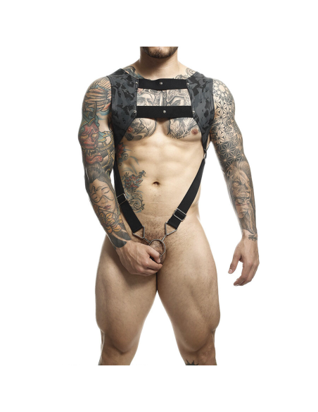 MOB - DNGEON ARNÉS CON ANILLO PLATEADO PARA EL PENE TALLA ÚNICAS