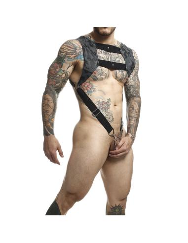 MOB - DNGEON ARNÉS CON ANILLO PLATEADO PARA EL PENE TALLA ÚNICAS