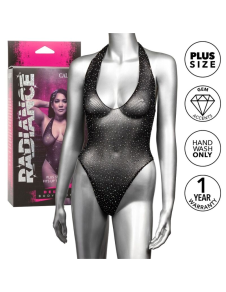 CALEXOTICS - RADIANCE BODY CON ESCOTE EN V PROFUNDO PEDRERÍA TALLA GRANDE