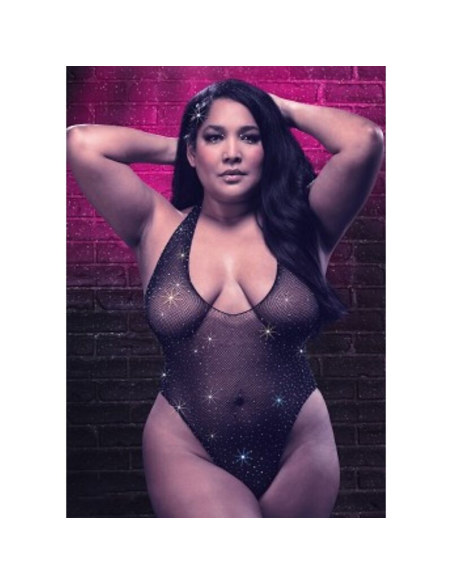 CALEXOTICS - RADIANCE BODY CON ESCOTE EN V PROFUNDO PEDRERÍA TALLA GRANDE