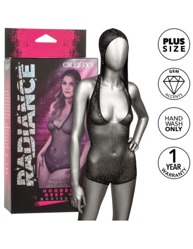 CALEXOTICS - RADIANCE BODY CON CAPUCHA Y ESCOTE EN V PRONUNCIADO TALLA GRANDE