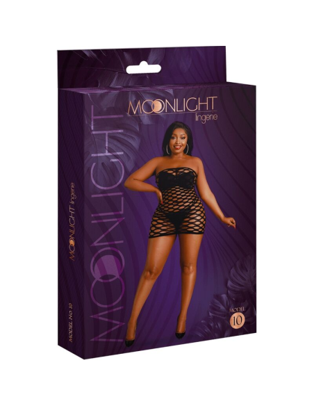 MOONLIGHT - MODELO 10 VESTIDO REJILLA NEGRO TALLA ÚNICA - PLUS SIZE