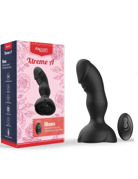 ARMONY - EXTREME A BLOOM ROSA VIBRADOR and PLUG ANAL CONTROL REMOTO NEGRO