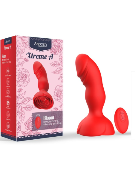 ARMONY - EXTREME A BLOOM ROSA VIBRADOR and PLUG ANAL CONTROL REMOTO ROJO