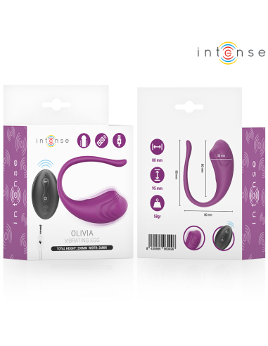 INTENSE - OLIVIA HUEVO VIBRADOR MORADO CONTROL REMOTO