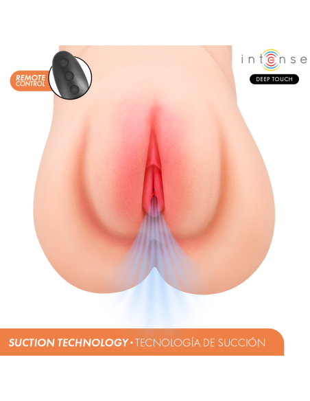 INTENSE DEEP TOUCH - KRISTA MASTURBADOR ANO Y VAGINA CON EFECTO SUCCION, VIBRACION Y VOZ CON CONTROL REMOTO 1.2KG