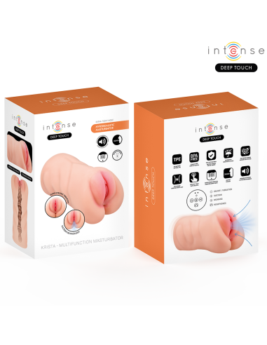 INTENSE DEEP TOUCH - KRISTA MASTURBADOR ANO Y VAGINA CON EFECTO SUCCION, VIBRACION Y VOZ CON CONTROL REMOTO 1.2KG
