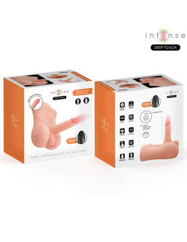 INTENSE DEEP TOUCH - DAMIEN TORSO CON ANO Y DILDO REALÍSTICO CON EMPUJE Y VIBRACIÓN CONTROL REMOTO 3.5 KG