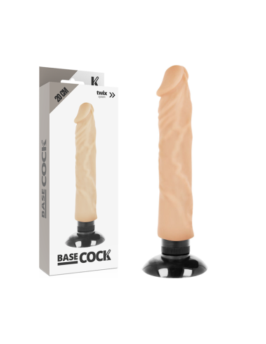 BASECOCK - VIBRADOR REALÍSTICO 2-1 NATURAL 20 CM -O- 4 CM