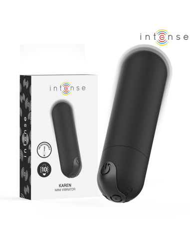 INTENSE - KAREN MINI BALA VIBRADORA 10 MODOS RECARGABLE NEGRO