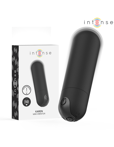 INTENSE - KAREN MINI BALA VIBRADORA 10 MODOS RECARGABLE NEGRO