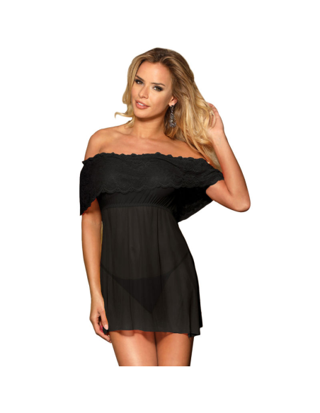 SUBBLIME - SET VESTIDO CORTO TANGA NEGRO S-M