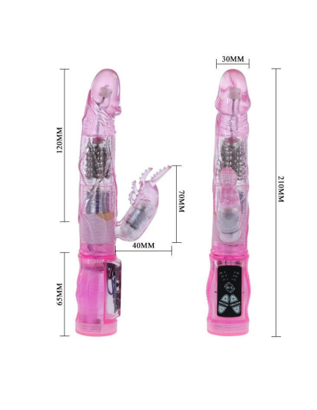BAILE - MINI RABBIT INTIMATE LOVER LILA: Vibrador Waterproof con Control Electrónico y Estimulación Dual